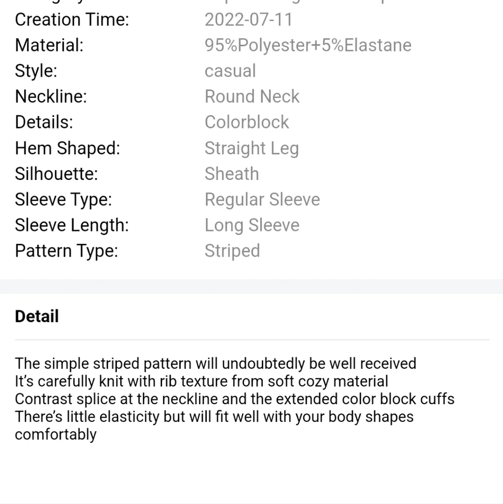 New Brown Extend Color Block Cuffs Rib Knit Striped Pullover - Picture 14 of 16